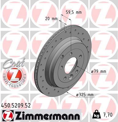 Zimmermann 450.5209.52 Brake Disc Sport — Brake Rotors & Drums