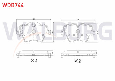 WALBURG WDB744 Brake Pad Front BMW 2 (F45) 218 i-220 D 2014-/ 3 (G20) 320i-320D 2018-/ 5 (G30 — Brake Pads