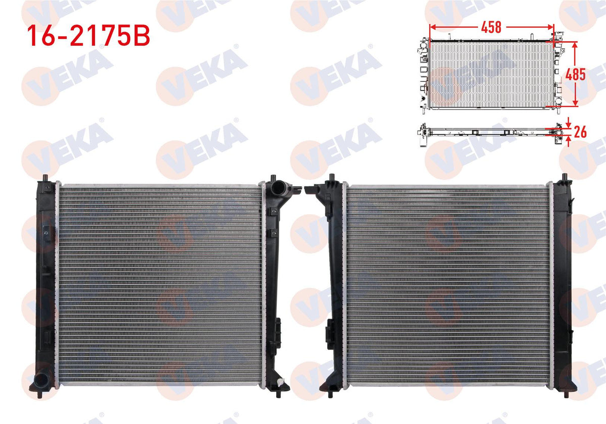 Veka 16-2175B Water Radiator Brazing Hyundai Tucson (Tl, Tle) 1.6 CRDi 2018-/ Kia Sportage IV (Ql — Radiators & Fans