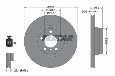 Textar 92242005 Brake Disc F-30 / 32 / 34 Front Single — Brake Rotors & Drums