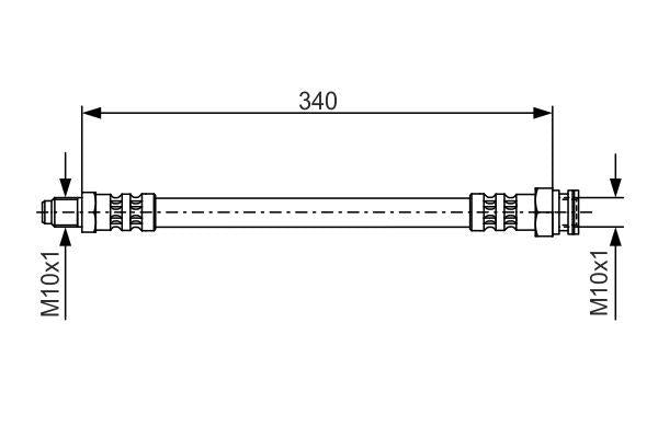 Bosch 1987476393 Front Brake Hose Mercedes 190 (W201), 124 and 2 more models — Brake Hydraulics