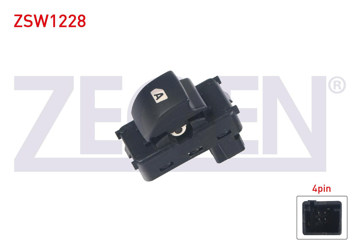 Zegen ZSW1228 Glass Release Switch Single 4 Pin Automatic Berlingo-Partner 2008 — Switches & Relays