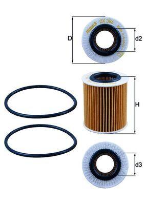 Mahle OX386D Oil Filter Opel Astra H 19 CTDi