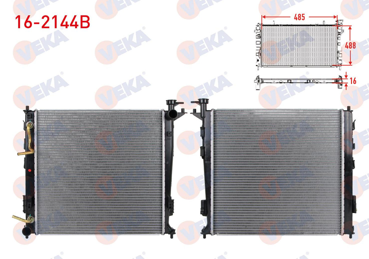 Veka 16-2144B Water Radiator Brazing Hyundai Ix35 (Lm) 2.0 CRDi A-T Ac + /-2010 — Radiators & Fans