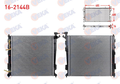 Veka 16-2144B Water Radiator Brazing Hyundai Ix35 (Lm) 2.0 CRDi A-T Ac + /-2010 — Radiators & Fans