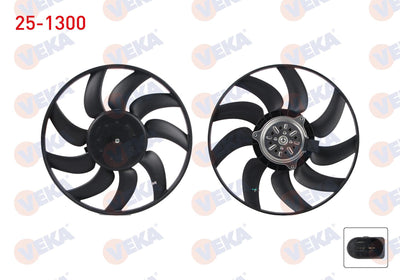 Veka 25-1300 Fan Motor Large Audi A4 B8 (8K2) 1.8 TFSI-2.0 TDI-2.0 TFSI 2007-2012 /A5 (8T3) 1.8 TF — Motors, Pumps & Antennas