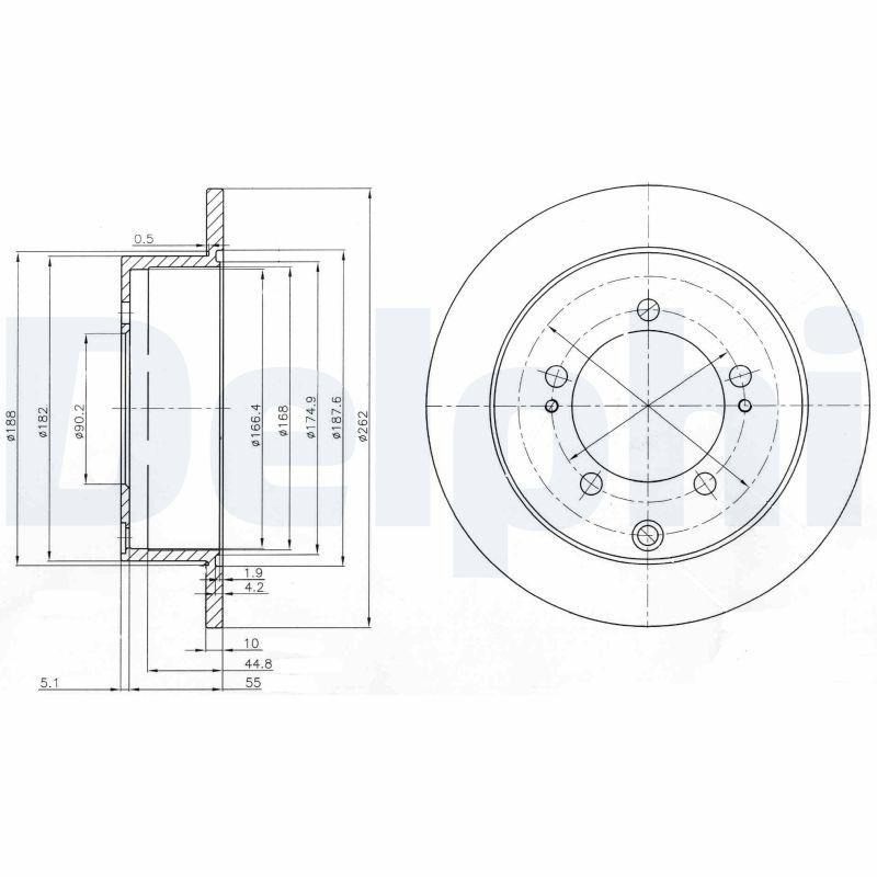 Delphi BG4037 Disc Rear 08 > Lancer 1.6i-2.0i Outlander 2.0i-2.4i | 1 Piece