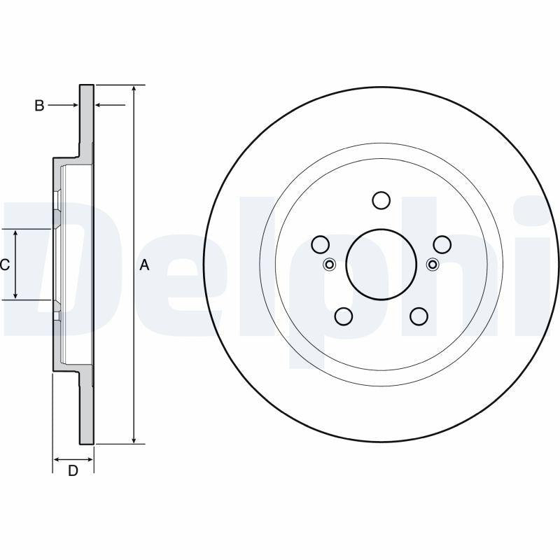 Delphi BG4650C Brake Disc (Twin Pack)-Painted, Deliksiz