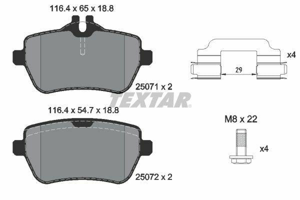 TEXTAR 2507103 Brake Pads Set for Disc Brakes — Brake Rotors & Drums