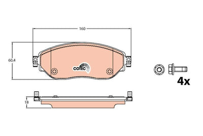 TRW GDB2096 Brake Pad Front Fiat Talento Minibus Van Chassis 1.6 D 2.0 Ecojet 16- — Brake Pads