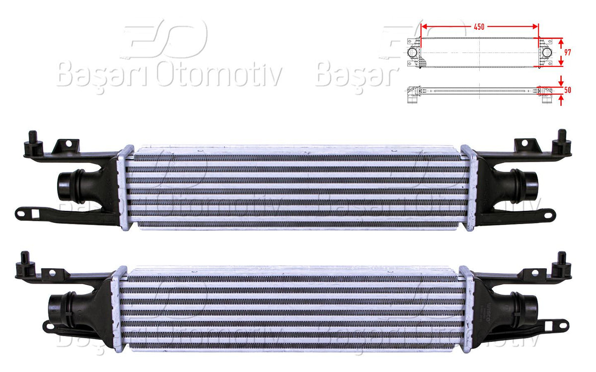 Wisco 2113049-00 Turbo Radiator (Intercooler) 450X97x50 Opel Corsa D 1.3 CDTi 06 > — Radiators & Fans