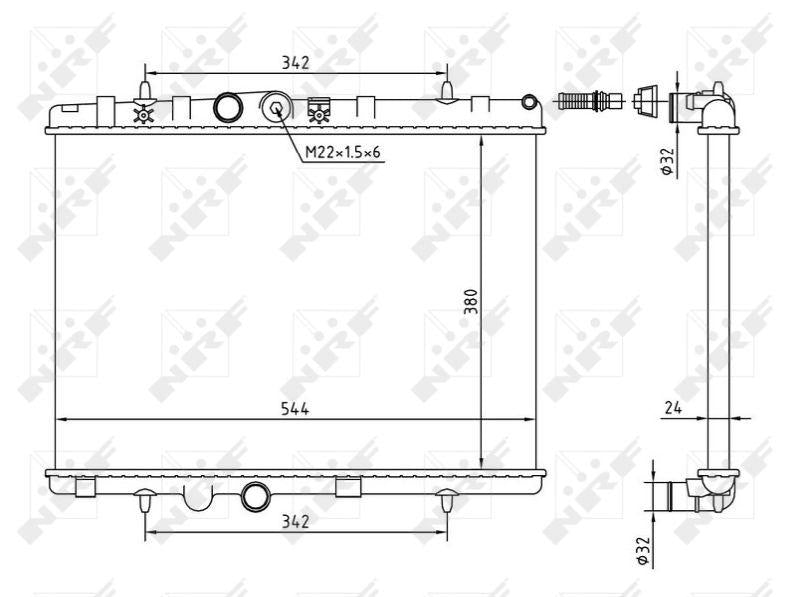 NRF 58226A Motor Su Radiator Mechanical P301 P1007 P2008 P207 1.6 HDi 06 C2 C3 II C Elysee 1.4 1.6 1 — Radiators & Fans