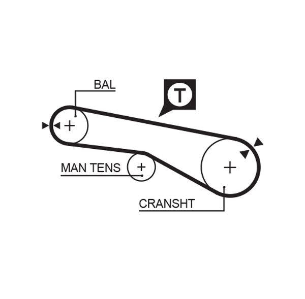 Gates 5257XS Timing/Balans Belt Elantra 90-95 Sonata II 91-98