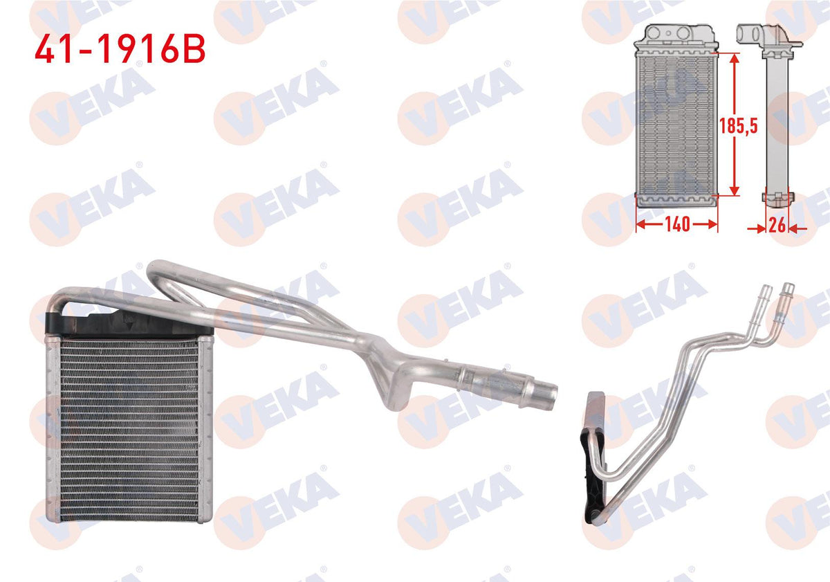 Veka 41-1916B Heater Core Brazing Ford Transit Courier 1.5 TDCi 2014 — Heater & Blower