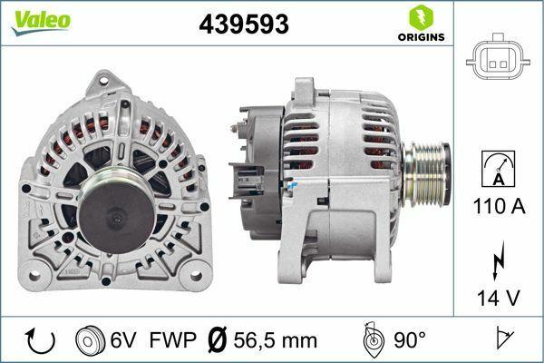 VALEO 439593 12V 110A Alternator for Megane II 1.5 dCi — Starting & Charging