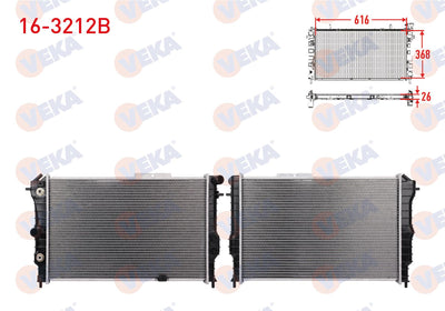 Veka 16-3212B Water Radiator Brazing Opel Vectra A 1.6 A-T 1989-1995 — Radiators & Fans