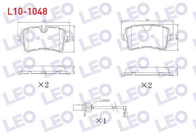 LEO L10-1048 Brake Pad Rear with Connector Audi A6 (4G2,C7) 2.0 TFSI 2010-/ 3.0 TDI 2010-/ 2.0 TDI 2010-/ A7 (4G — Brake Pads