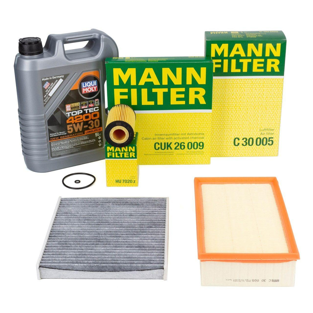 Mann Skoda Karoq 1.6 TDI Maintenance Set - Liqui Moly Oil, Filters — Air & Cabin Filters