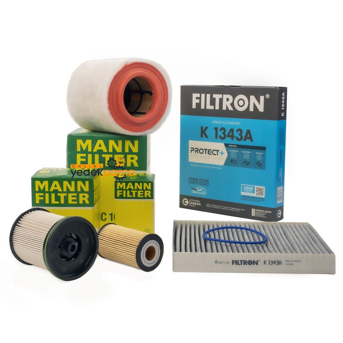 Opel Astra K 1.6 Diesel Service Filter Set Mann (Pollen with Carbon Filtron) — Auto Parts Hall, Maintenance & Service Kits