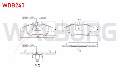 WALBURG WDB240 Brake Pad Front Mercedes Sprinter 2T (901, 902) 208 D 1995-2006 / Sprinter 2T (901 and 3 more mod — Brake Pads