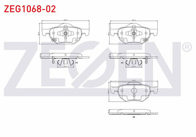 Zegen ZEG1068-02 Brake Pad Front with Wear Indicator Honda Accord VIII (Cu) 2.0 I-Vtec-2.2 I- CDTi-2.4 I-Vtec 20 — Brake Pads