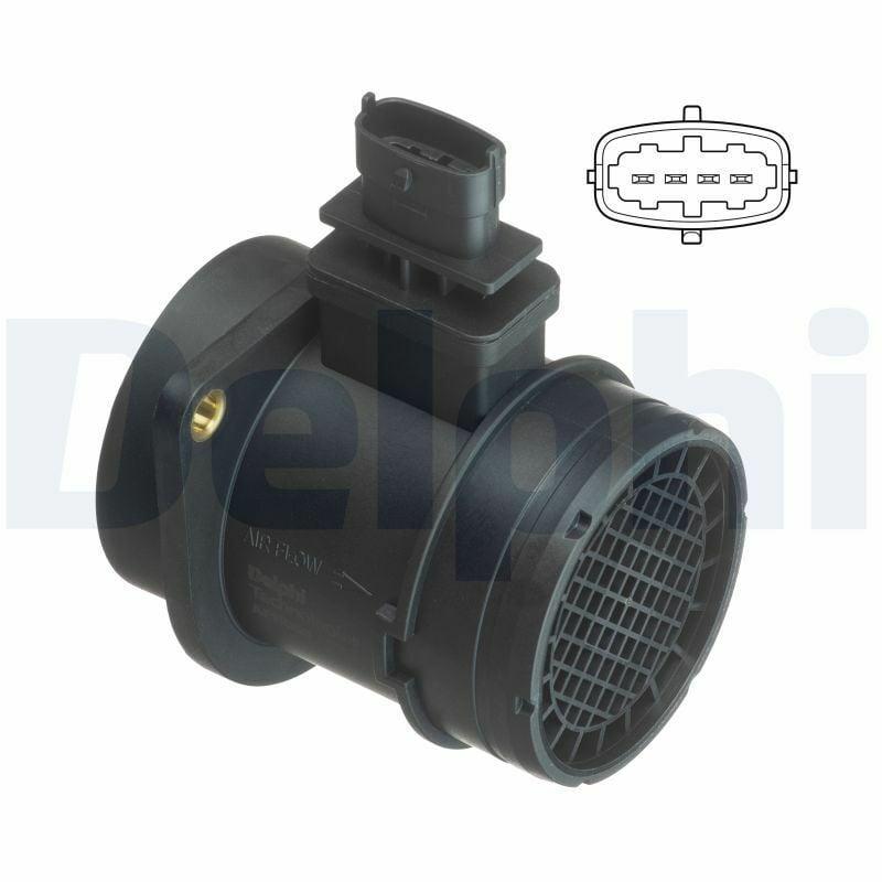 Delphi AF10399-12B1 - Air Flow Meter for 08 Doblo, Linea, G.Punto 1.3Mj — Engine Management Sensors