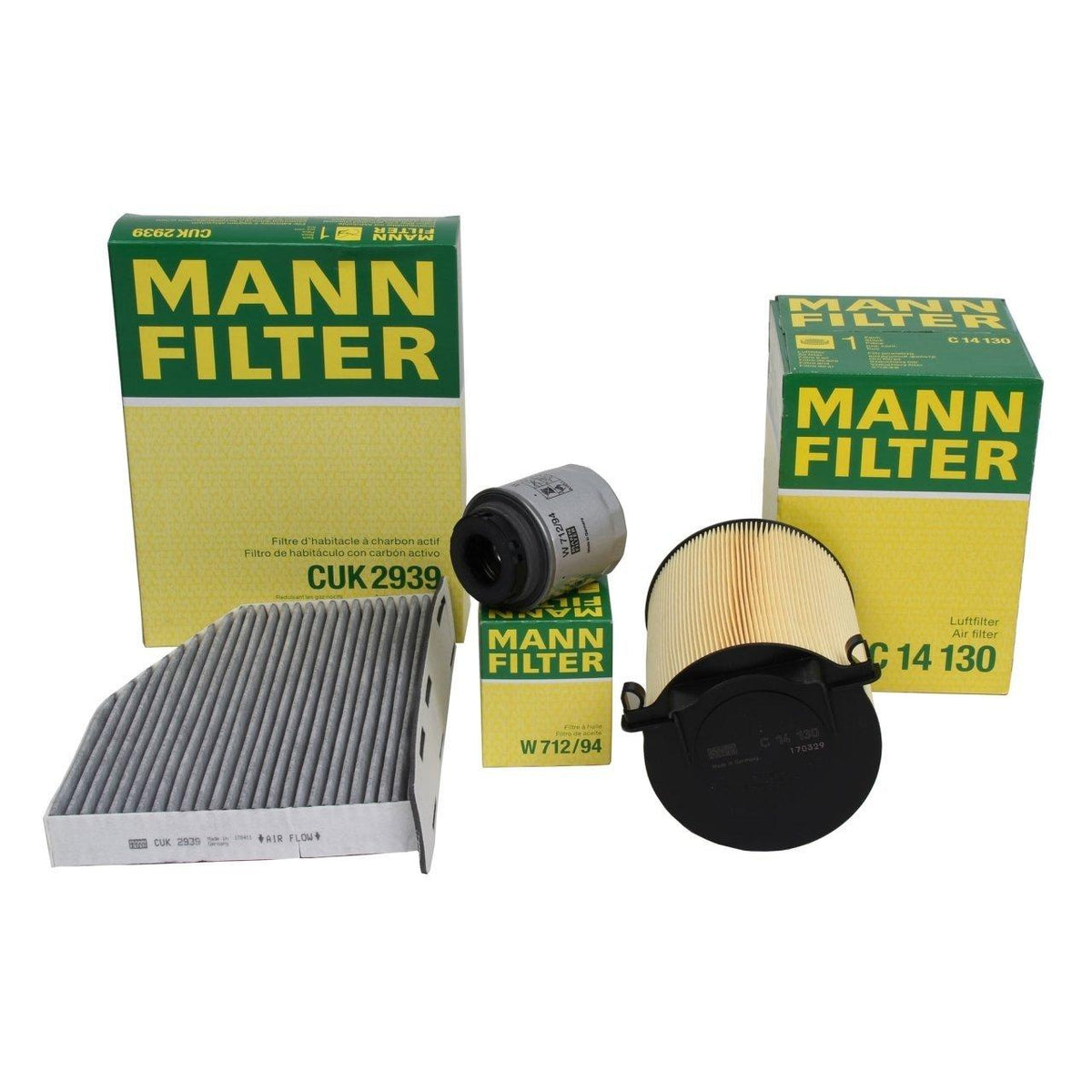 Mann Volkswagen Tiguan 1.4 TSI (CAX) Filter Set - Oil, Air & Cabin Filters for 2011+ — Maintenance & Service Kits