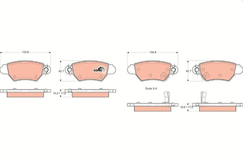 TRW GDB1352 Rear Brake Pads - Compatible with Astra G Models