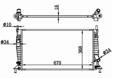 MGA 80591 Water Radiator Brazing (Ford:Focus 1.6Tdci C-Max 03-10 /Volvo:C30 /C70 /Mazda3 03-09) Gasoline M — Radiators & Fans