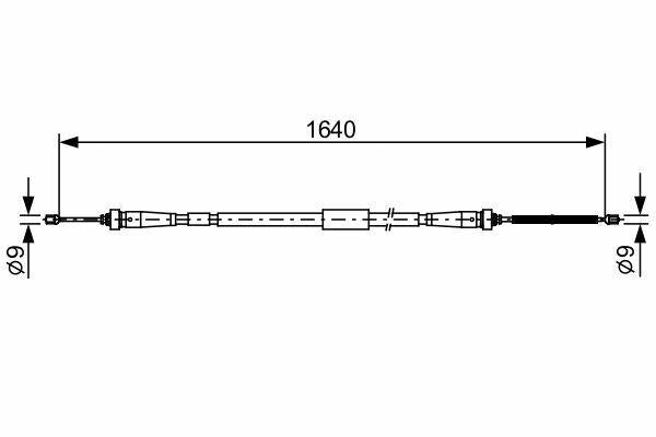 BOSCH Handbrake Cable Right 1640mm - Parking Brake Cable — Brake Cables & Hardware