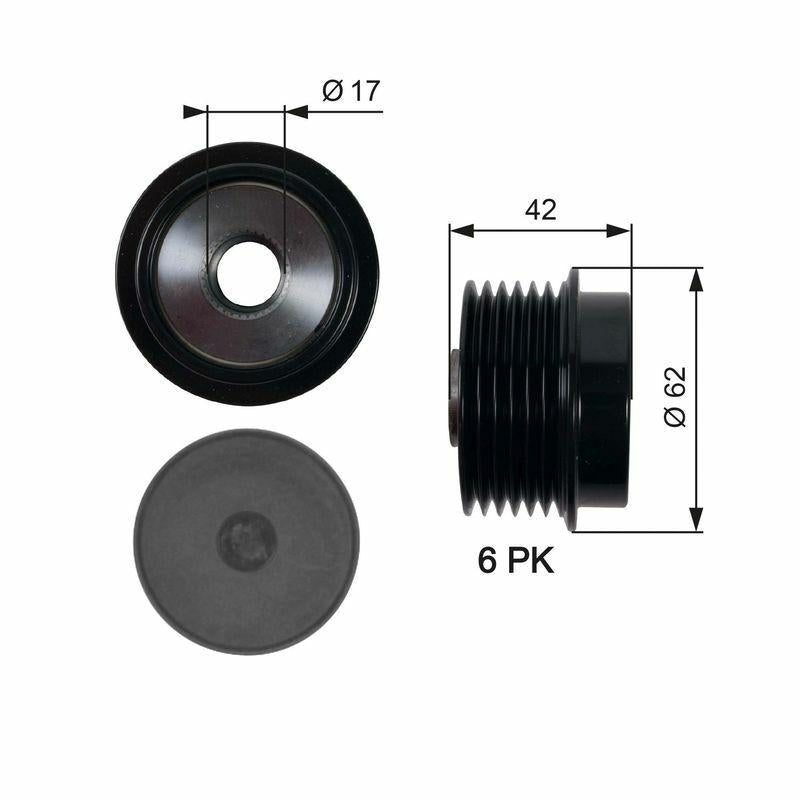 GATES OAP7152 Alternator Pulley - Compatible with 07 Auris 1.6i/VVTi 1.8 — Starting & Charging