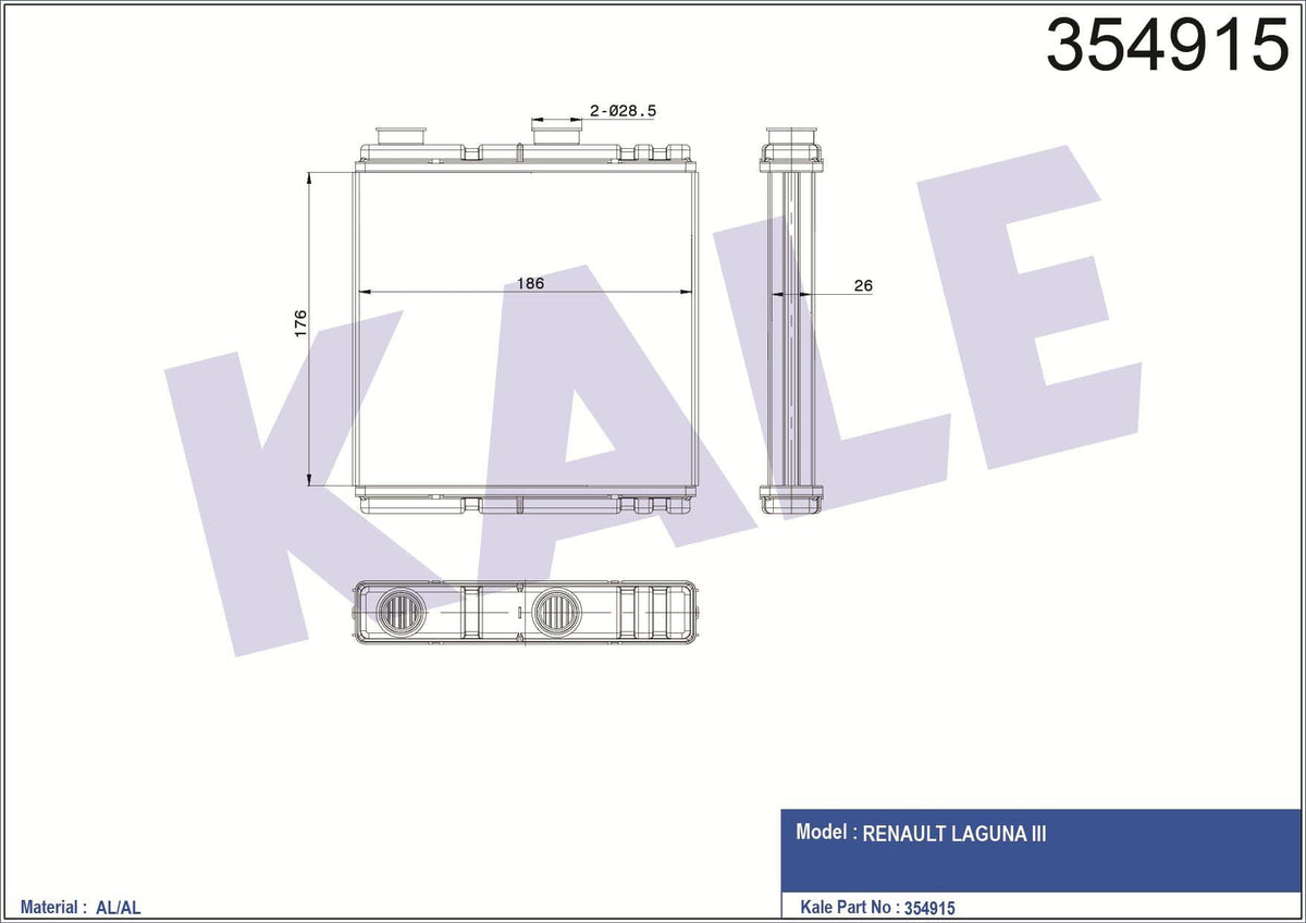 Kale Renault Laguna 3 Heater Radiator — Radiators & Fans