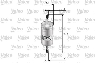 Valeo 587020 Fuel Filter (Gasoline) (Ford Focus I 1.6 16V Zetec 98 /)