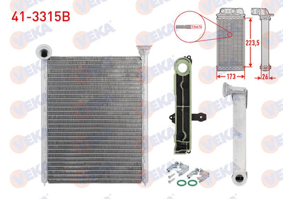 Veka 41-3315B Heater Core Brazing (5.5mm Fin) Peugeot 508 1.6 E-HDi 2010 — Heater & Blower