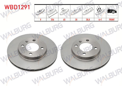 WALBURG WBD1291 Brake Disc Front Air 4 Bjn 256X20x65x38 — Brake Rotors & Drums