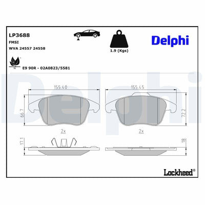 Delphi LP3688 Brake Pad — Brake Pads