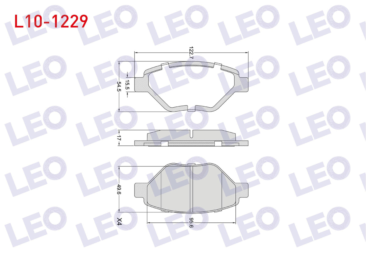 LEO L10-1229 Brake Pad Front Renault Megane II (Bm0 / 1,Cm0 / 1) 1.4i 16V 18.30mm 2002-2008 — Brake Pads