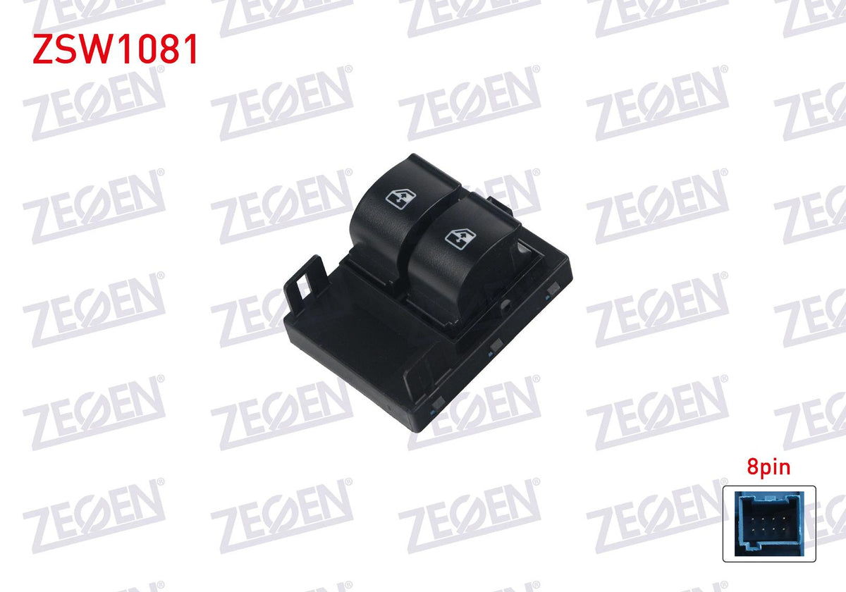 Zegen ZSW1081 Glass Release Switch Twin Orange Light Blue Socket 8 Pin Fiorino / Doblo / Nemo / Bipper 20 — Switches & Relays