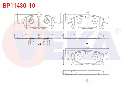 Veka BP11430-10 Brake Pad Front Mercedes M Series (W166) Ml 250 CDI 2011