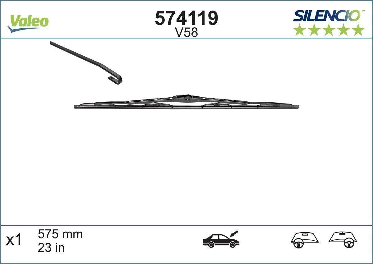 Valeo 574119 Wiper 575mm (X1) (Fiat Bravo Palio (Spoy) — Wipers