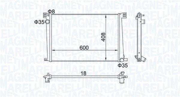 Magneti Marelli 350213168600 Water Radiator Mini R55-R56-R57-R58-R60-R61 Bm 06-16 — Radiators & Fans