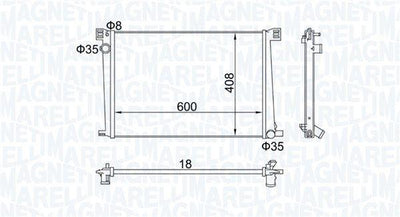 Magneti Marelli 350213168600 Water Radiator Mini R55-R56-R57-R58-R60-R61 Bm 06-16 — Radiators & Fans