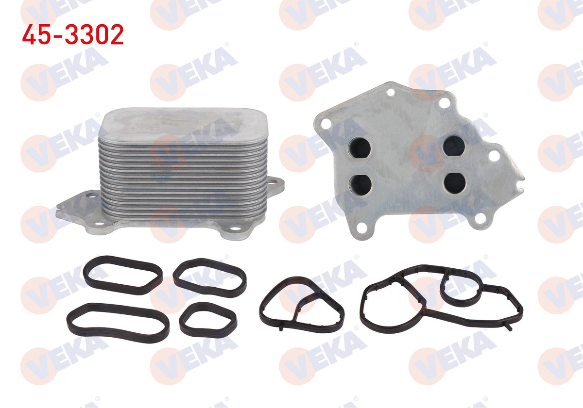 Veka 45-3302 Oil Cooler Single with Gasket Partner 1.6 HDi 96-08 / 3008-5008-208-301-508 1.6 HDi 09-/ 307 1.6 HD — Oil System