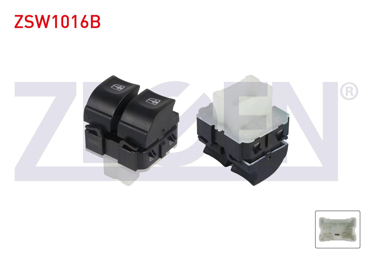 Zegen ZSW1016B Glass Release Switch Twin White with Socket White Light Single Automatic Lifting 7 Pin Ren — Switches & Relays