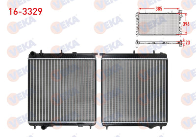 Veka 16-3329 Su Radiator Mechanical Peugeot 207 (Wa,Wc) 1.4 HDi M-T Ac + /-2006-2012 — Radiators & Fans
