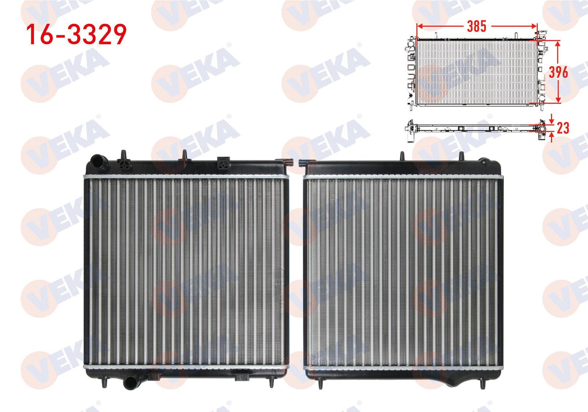 Veka 16-3329 Su Radiator Mechanical Peugeot 207 (Wa,Wc) 1.4 HDi M-T Ac + /-2006-2012 — Radiators & Fans