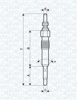 Magneti Marelli 060900020606 Glow Plug 00-Vn-1.9 2.5 TDI Clio 1.5 dCi | 1 Piece