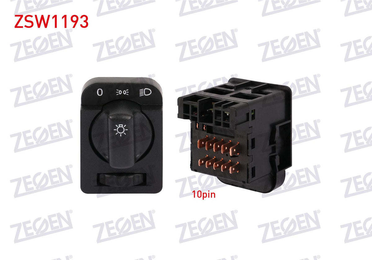 Zegen ZSW1193 Headlight Switch 10 Pin Height Adjustable Opel Corsa B-Vectra A-Astra F-Combo B-Tigra A 1988-2001