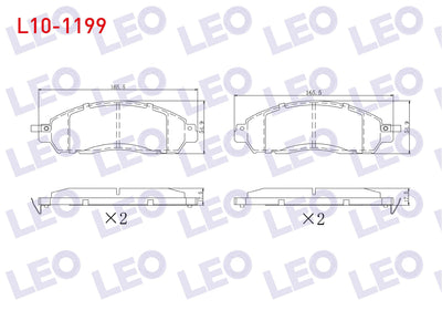 LEO L10-1199 Brake Pad with Wear Indicator Front Nissan Navara Np300 (D23) 2.3 dCi 17.00 mm 2015 — Brake Pads