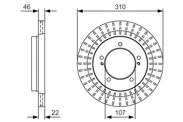 BOSCH Brake Disc - 310mm Diameter for Suzuki Vitara 1996-2000 — Brake Rotors & Drums